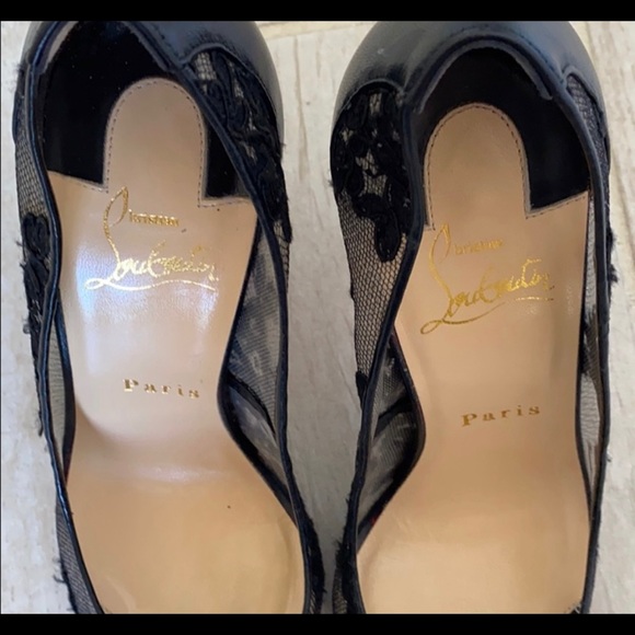 Christian Louboutin Black Lace Heels - Picture 2 of 9